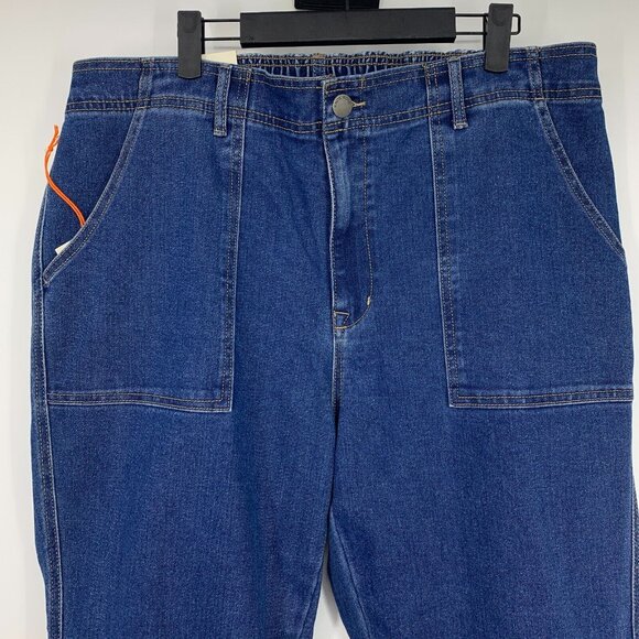Knox Rose Jeans High Rise Straight Leg Elastic Waist Denim NWT - Picture 3 of 12